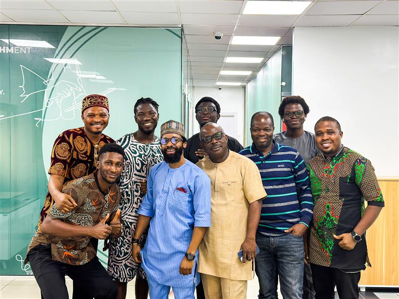 HumanManager MD, Mr Udo Ngele (Middle), and team members during the 2025 Customer Service Week